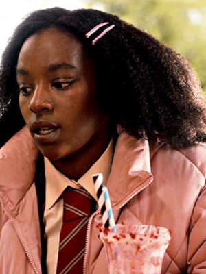 Tara Jones Heartstopper Pink Puffer Jacket