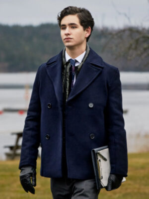 Young Royals August Blue Wool Peacoat