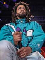 90s Char­lotte Hor­nets J. Cole Blue Bomber Jacket Sale
