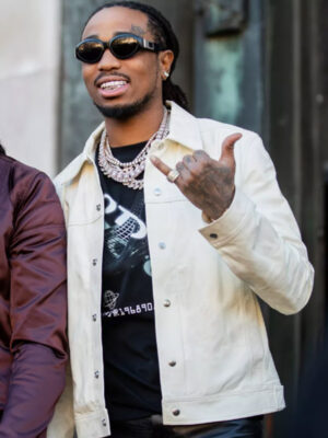 American Rapper Quavo White Cotton Jacket