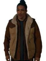 Anthracite Tv Series Jaro Gatsi Brown and Beige Vest
