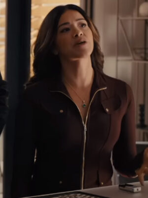 Armageddon (2023) Gina Rodriguez Maroon Jacket