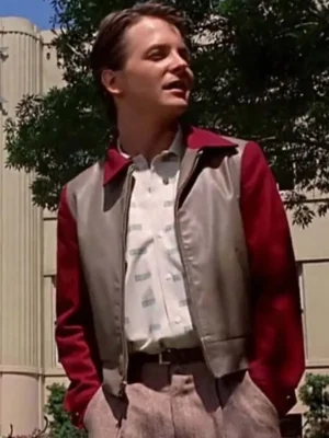 Back to the Future 1985 Michael J. Fox Red and Grey Jacket