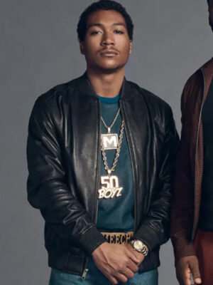 Black Mafia Family Big Meech Black Leather Bomber Jacket