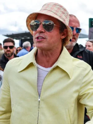 Brad Pitt F1 2025 Yellow Corduroy Jacket