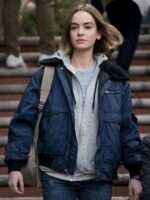 Brigette Lundy-Paine Atypical Blue Cotton Shearling Jacket