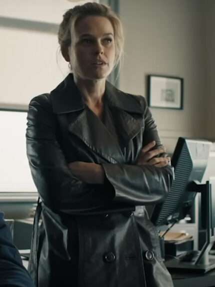 Cassie Holt Cult Killer Black Leather Coat