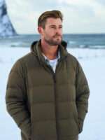 Chris Hemsworth Limitless S01 Green Puffer Hooded Jacket