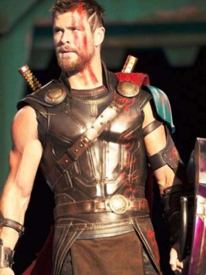 Chris Hemsworth Thor Ragnarok Brown Leather Vest