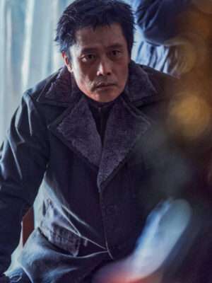 Concrete Utopia Lee Byung-hun Black Shearling Jacket