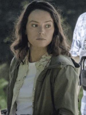 Daisy Ridley The Marsh King’s Daughter Green Cotton Jacket