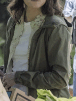 Daisy Ridley The Marsh King’s Daughter Green Hooded Cotton Jacket