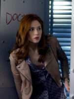 Doctor Who S06 Amy Pond Beige Leather Jacket Sale