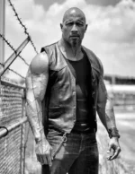 Dwayne Johnson The Fate of the Furious Black Leather Vest