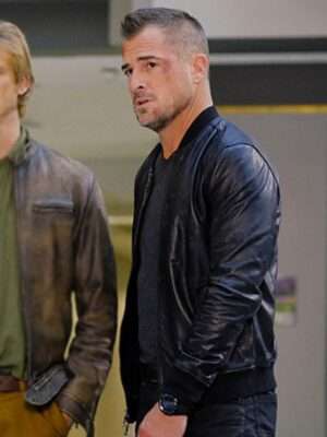 George Eads MacGyver Black Bomber Jacket
