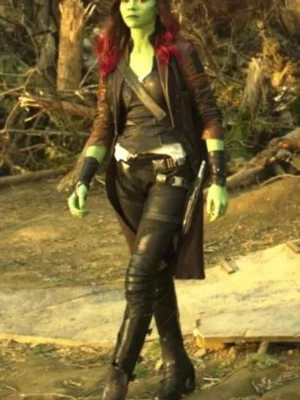 Guardians of the Galaxy Volume 2 Gamora Maroon Trench Coat