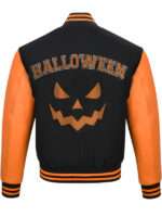 Halloween Pumpkin Black and Orange Wool and Leather Jacket Sale