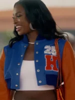 Hilary Banks Bel-Air S03 Blue and Orange Varsity Jacket Sale