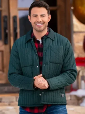 Jonathan Bennett Finding Mr. Christmas Green Puffer Jacket