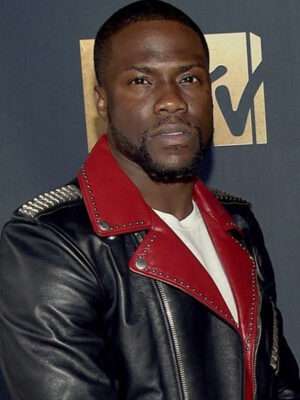 Kevin Hart Leather Black and Red Jacket
