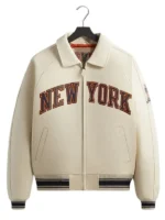 Kith & Avirex for the New York Knicks Icon Cream Leather Jacket
