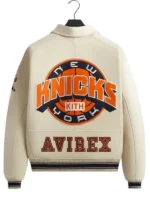 Kith & Avirex for the New York Knicks Icon Cream Leather Jacket Sale