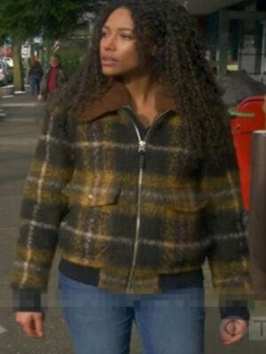 Kylie Bunbury Big Sky Yellow and Black Wool Jacket