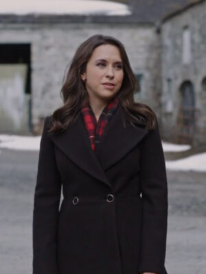 Lacey Chabert A Merry Scottish Christmas Black Wool Coat