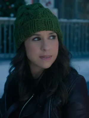 Lacey Chabert Hot Frosty Black Leather Jacket