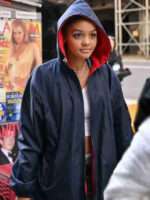 Madame Web Celeste O’Connor Blue Hooded Coat