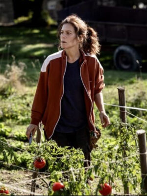 Marina Foïs The Beasts Brown Fleece Bomber Jacket