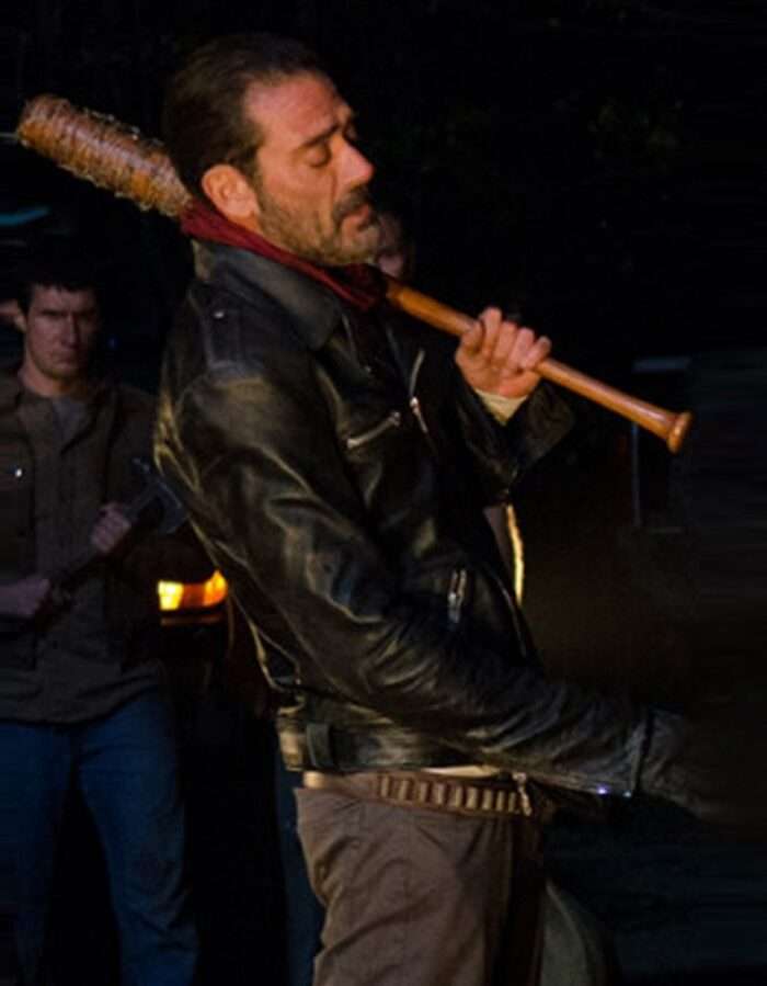 Negan The Walking Dead Black Leather Jacket Sale
