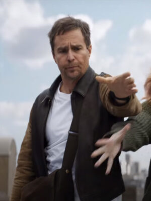 Sam Rockwell Argylle Black Leather Jacket