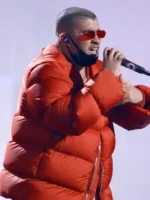Sophomore Bad Bunny Red Puffer Jacket Sale