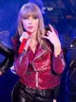 Taylor Swift Red Sequin Moto Jacket