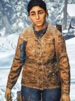 The Last of us Dina Brown Leather Shearling Jacket