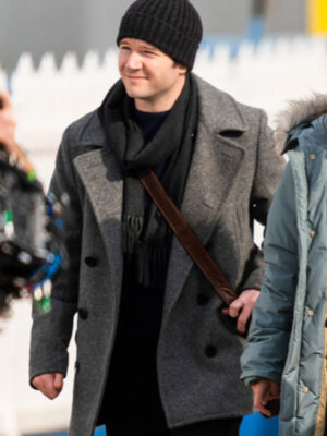 Theo Dimas Only Murders in the Building Grey Wool Peacoat