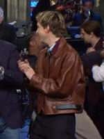 Troye Sivan Saturday Night Live Brown Leather Jacket
