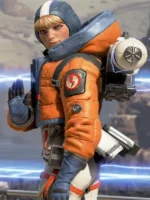 Wattson Apex Legends Orange Leather hooded Jacket Sale