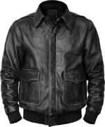 Aviator Black Bomber Leather Jackets for Men
