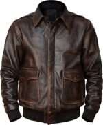 Aviator Brown Bomber Leather Jackets for Men