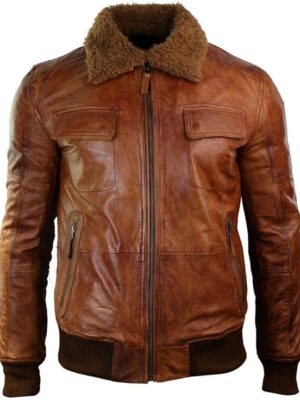 B3 Rust Tan Bomber Jacket Men