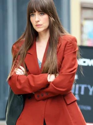 Dakota Johnson Materialists Red Blazer