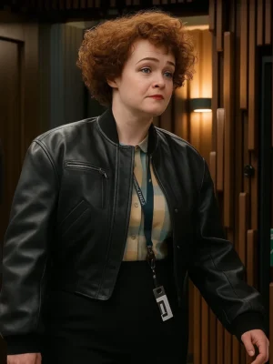 Dept. Q Leah Byrne Black Bomber Jacket