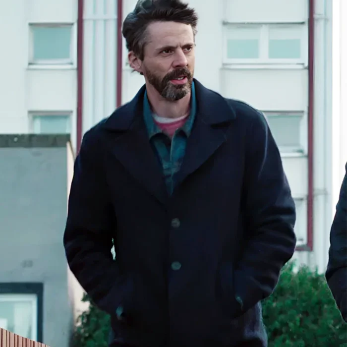 Dept. Q S01 Matthew Goode Black Wool Coat