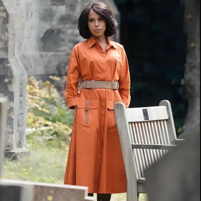 Kerry Washington Wake Up Dead Man Orange Coat