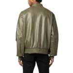 Khaki Green Mens Jacket Leather Bomber Sale