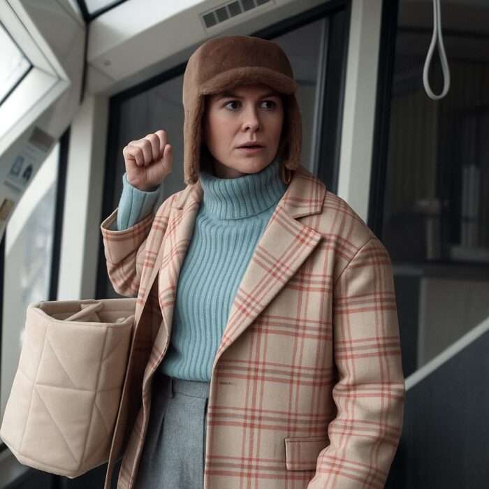 Nine Perfect Strangers Imogen Plaid Coat Sale