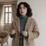 Nine Perfect Strangers Imogen Plaid Wool Coat