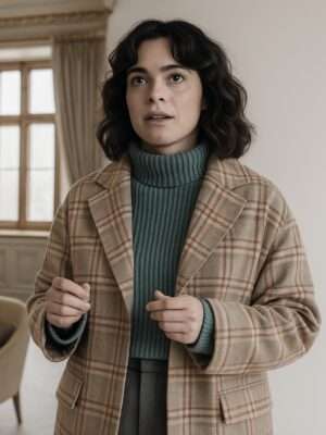 Nine Perfect Strangers Imogen Plaid Wool Coat